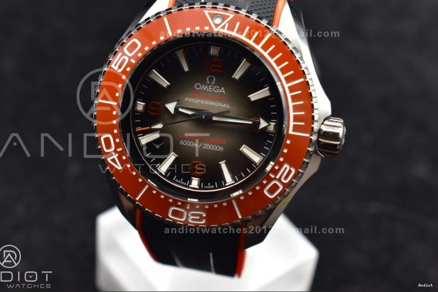 Dial TF Deep Gray Ceramic Rubber SS A2824 on Best Strap Orange 6000M Black Ultra Bezel Seamaster Edition 1:1 0512